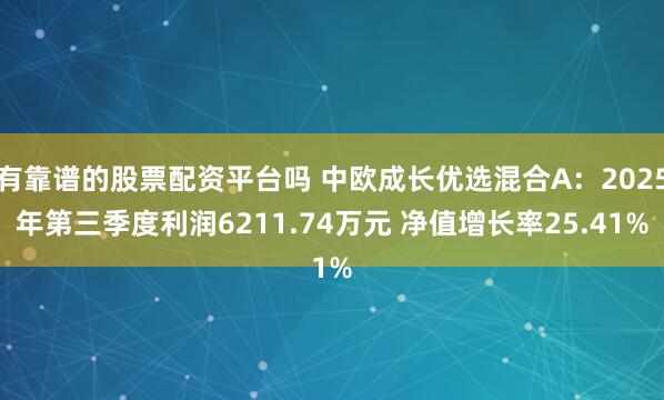 有靠谱的股票配资平台吗 中欧成长优选混合A：2025年第三季度利润6211.74万元 净值增长率25.41%